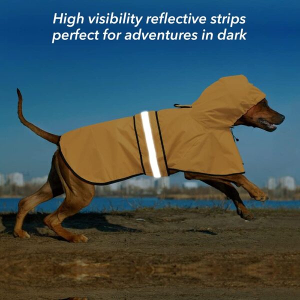 Reflective Dog Rain coats - Waterproof Adjustable Pet Raincoat Jacket, Lightweight Dog Apparel & accessories Raincoat for Small to X- Large Dogs(Yellow, Large) - Image 5