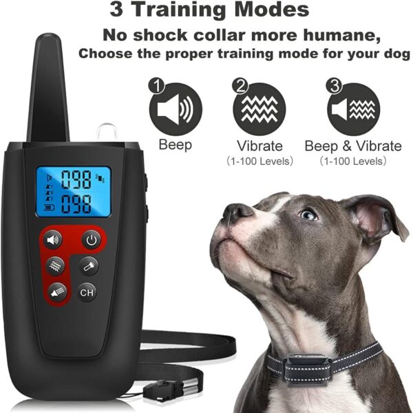 Paipaitek No Shock Dog Training Collar, 3300ft Range Vibrating Dog Collar, IPX7 Waterproof Dog Training Collar with Remote, only Sound and Vibration Collar for Training Dogs - Image 5