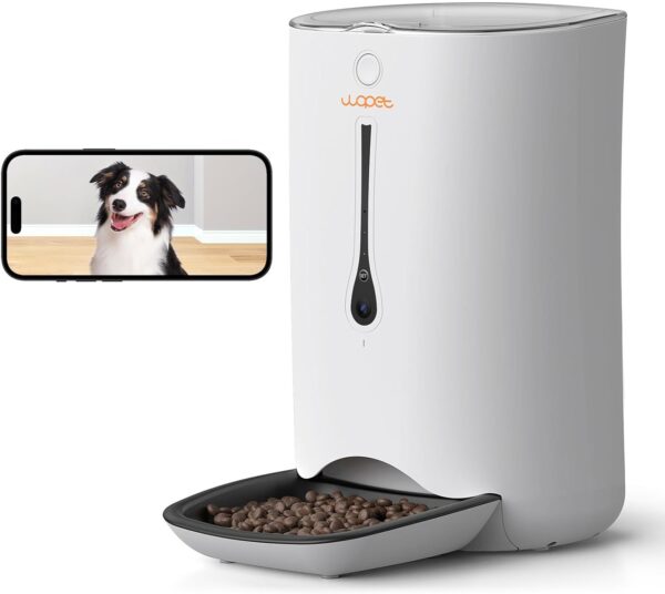 WOPET 7L Automatic Dog Feeder with Camera, 5G WiFi Automatic Cat Food Dispenser, Automatic Cat Feeder with Timer Programmable, HD Camera for Voice and Video Recording