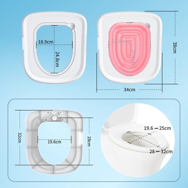 Cat Toilet Seat Training Kit, Professional Teach Cat to Use Toilet Cat Toilet Training Kit, Universal Reusable Cat Toilet Trainer Cat Litter Tray Kit Kitty Potty Train System for Pet Cleaning(Pink) - Image 4