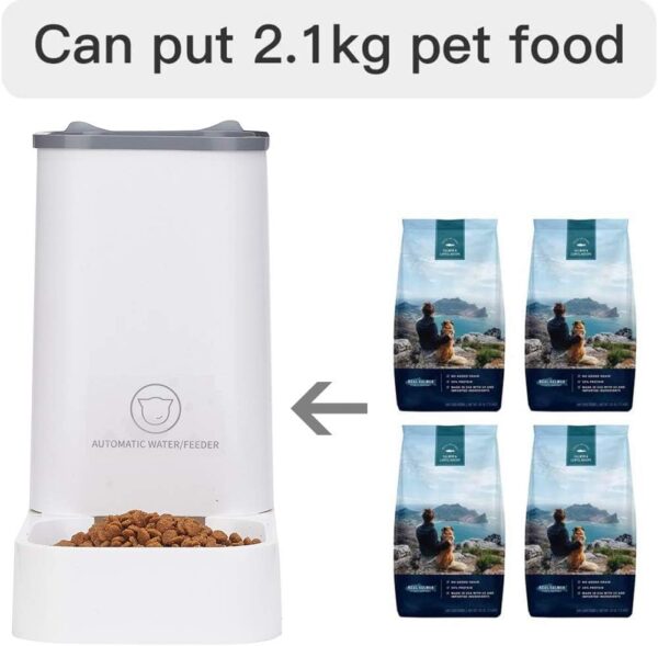 XhuangTech Automatic Feeder Set, 1-Gallon Water Dispenser and 2.1kg Pet Food Feeder, Small Pet Waterer and Feeder, Self-Dispensing, Polypropylene Material, For Cats and Dogs - Image 8