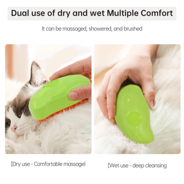 Cat Steam Brush for Shedding, 3 in 1 Cat Steamy Brush - Cat Hair Brush/Bath Brush/Cat Massager for Indoor Cats, Misty Brush Cat Comb with Steam, Multifunctional Pet Steaming Brush - Image 6