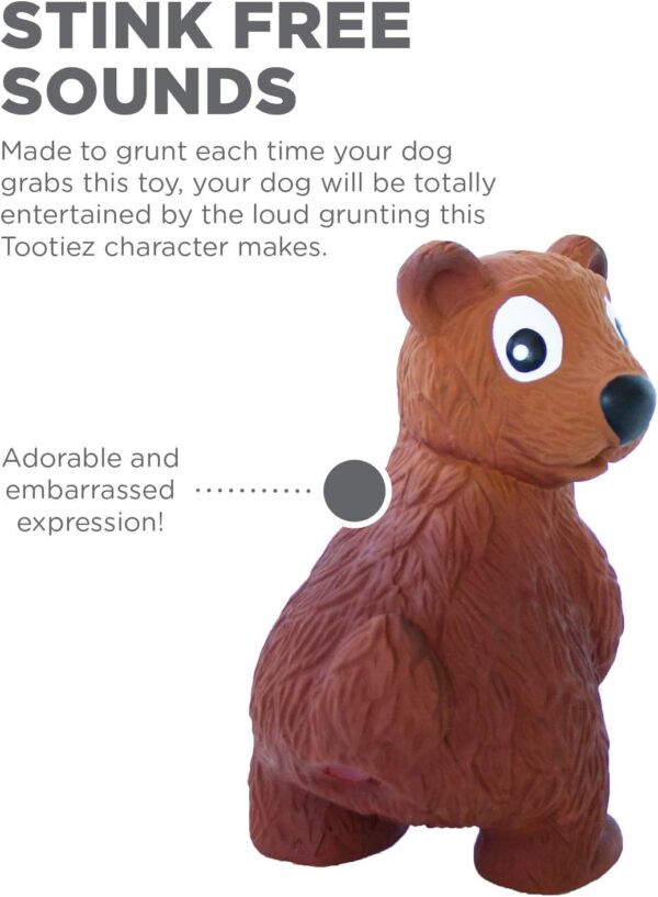 Outward Hound Tootiez Bear Grunting Latex Rubber Dog Toy, Small - Image 3