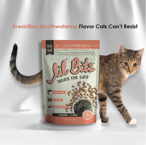 Lil' Bitz training Treats for Cats (3 Pack, All Cat Sizes - Salmon & Liver) - Image 5