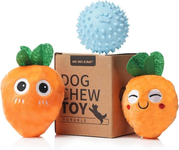 MewaJump Squeaky Dog Toys with Ball, 3-in-1 Plush Cute Dog Toy, Dog Chew Toy with 3 Layers, Dogs Puzzle Pet Toy for Teeth Cleaning, Puppy Enrichment Toys for Small and Medium Breed - Image 2