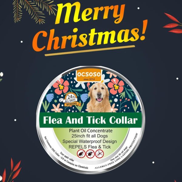 Flea Collar for Dogs and Cats, Dogs Flea and Tick Collar, Pet Flea & Tick Collar Fit of Large Medium Dog and Cat - 25 Inch - Image 2