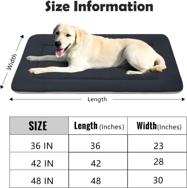 JoicyCo Dog Bed Soft Dog Crate Pad Mat for Medium/Large Dogs 36 in Non-Slip Bottom Washable Dog Sleeping Mattress Pet Beds Cat Bed Kennel Pad, Dark Gray - Image 6