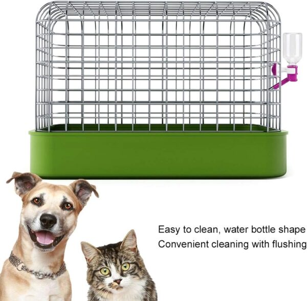 Dog Water Bottle for Crate Abs Purple Pet Water Drinker, Feeding & Watering Supplies Water Bottles Drinking Feeder Water Dispenser Non-Leakage Fountain Waterer with Water Storage Bottle for Dogs Cats - Image 3