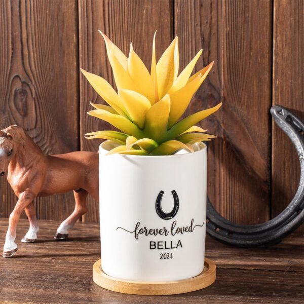 callie Dog Memorial Gifts Plant Pot -Sympathy Gifts for Dog Cat Loss,Pet Passing Away Gifts - Pet Memorial Planter Pot with Bamboo Tray,Custom Pets Condolences Loss Gifts - Image 4