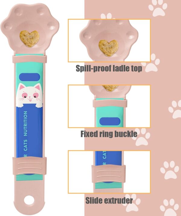 2PCS Cat Wet Treats Dispense Spoon,Treat Squeeze Spoon, Feeding & Watering Supplies Wet Cat Food Storage pet Food Spoon Style2 - Image 3