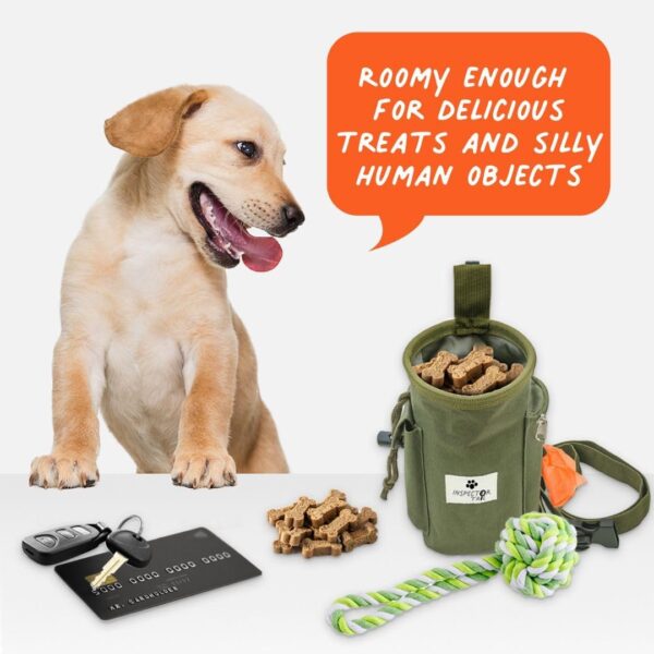 Dog Treat Training Pouch with Built-in Poop Bag Dispenser & Quick Access to Snacks Toys | Convenient to Use with 4 Ways to Wear for Pet Traveling & Walking - Image 4