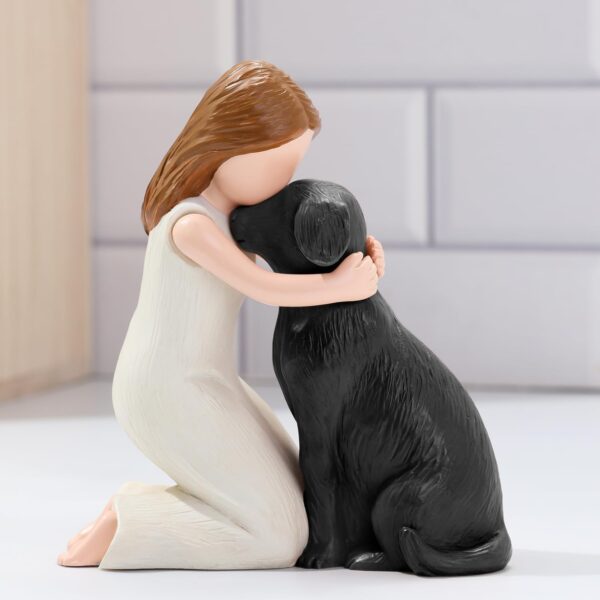 Love My Black Dog Figurines Statues, Black Dog Angel Friendship Remembrance Gifts, Sculpted Hand-Painted Figures for Dog Lovers - Image 4