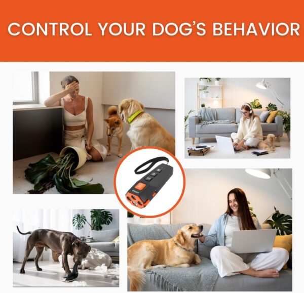 Dog Bark Deterrent Training Device, Ultrasonic Anti Bark Powerful 3X Sonic Emitters 4 Modes Stop Unwanted Behavior No Painful Shock Collar Long Range Big Battery Point to Any Dog Indoor Outdoor - Image 3