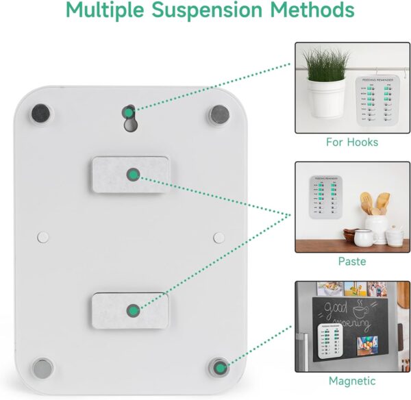 Dog Feeding Reminder, Magnetic OR Double Sided Adhesive Application, AM/PM Daily Chart Signs, Helps You Track Pets Feeding & Medication, Easy to Use on Fridge, Wall, Food Storage Bin (Silver) - Image 5