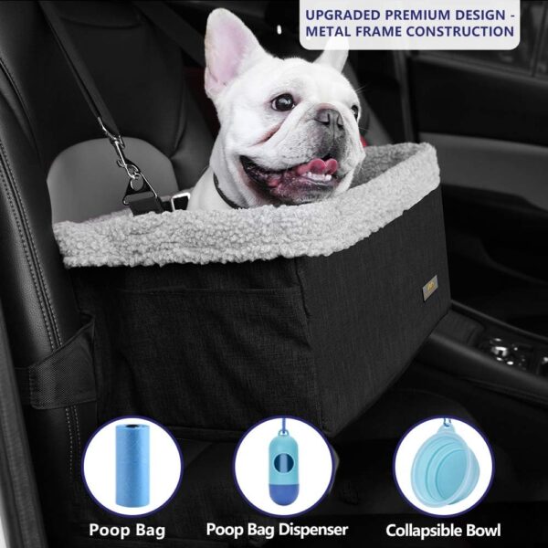 Dog Car Seats for Small Dogs, Upgrade Dog Booster Seat with Metal Frame Construction with Double-Layer Oxford, Perfect for Small Pets up to 20lbs - Image 6