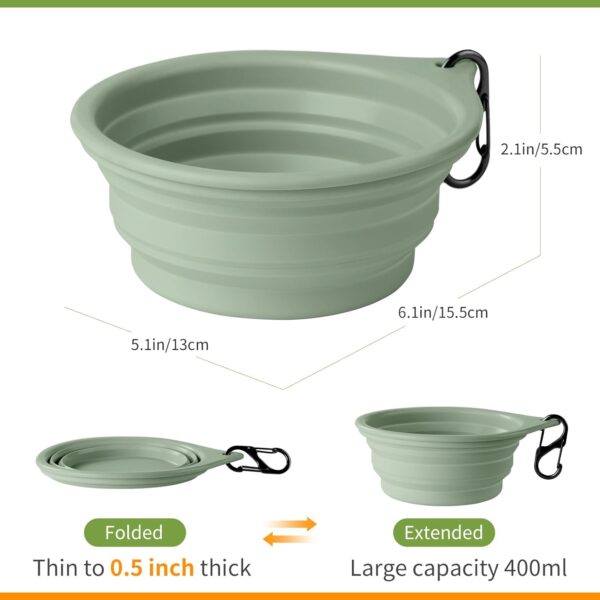 Collapsible Dog Bowls 2pcs for Puppy Bowl, Portable Dog Bowl for Small to Medium Sized Dogs and Cats, Travel Dog Bowl is Ideal for Traveling and Hiking BPA Free - Image 6