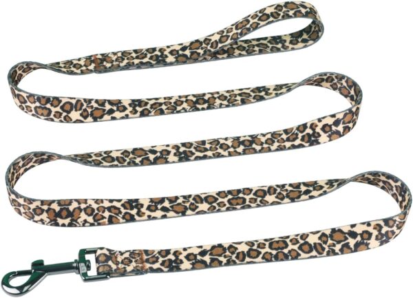 Leopard Pattern Basic Dog Halter Harness Leash Set, No Pull, Easy Wear for Medium Dogs.(M, Leopard Set) - Image 5