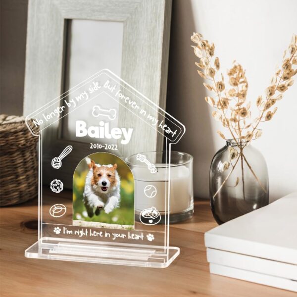 Personalized Dog Memorial Gifts for Loss of Dog, Pet Memorial Gifts for Dog Cat, Personalized Night Light Dog Memorial Photo Plaque (D - Dog) - Image 4