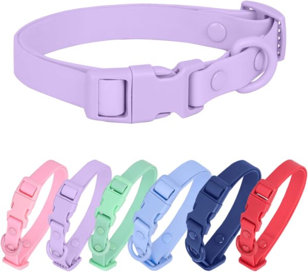 Waterproof Dog Collar Soft Rubber Dog Collar with Safety Buckle Adjustable Pet Collars for Small Medium Large Dogs