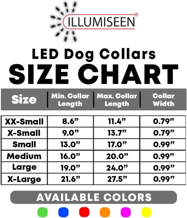 Illumiseen LED Dog Collar USB Rechargeable - Bright & High Visibility Lighted Glow Collar for Pet Night Walking - Weatherproof, in 6 Colors & 6 Sizes (Blue Large) - Image 6