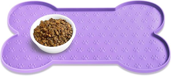 Dog Food Mat Anti-Slip Silicone Dog Bowl Mat Thicker Pet Placemat Waterproof Cat Feeder Pad with Raised Edge Puppy kitten Feeding Mats Suitable Small Medium-Sized Dogs Cats Eating Tray