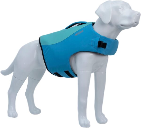 Dog Life Jacket, Sport Style Dog Float Coat with Excellent Buoyancy, Stylish Dog Swimming Safety Vest with Rescue Handle for Small Medium Large Dogs Turquoise S