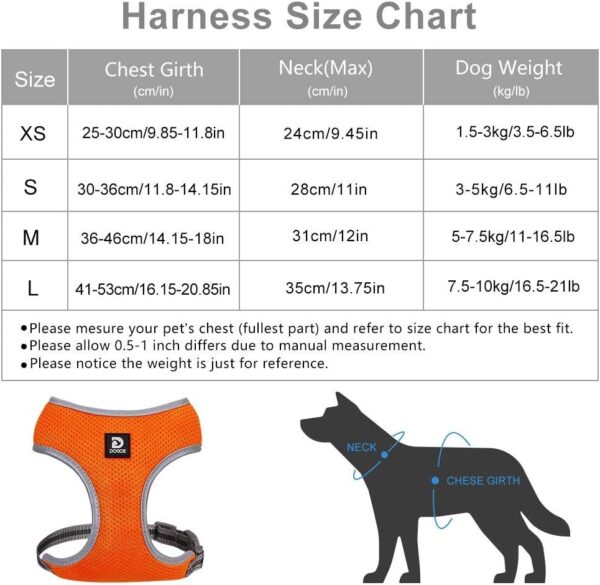 Puppy Harness and Leash Set - Dog Vest Harness for Small Dogs Medium Dogs- Adjustable Reflective Step in Harness for Dogs - Soft Mesh Comfort Fit No Pull No Choke (S, Orange) - Image 4