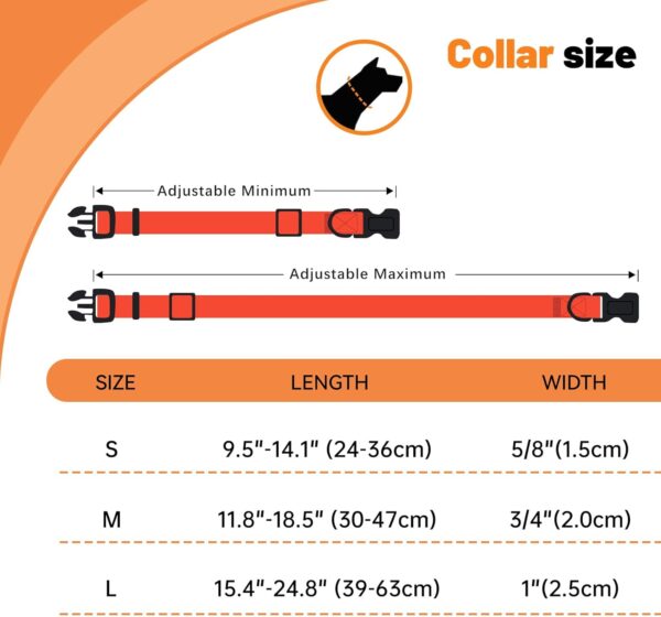 Waterproof Dog Collar, Easy to Clean Rubber Dog Collars with Quick Release Buckle Fits Small Medium or Large Dogs (Orange, M < 11.8-18.5 inch) - Image 4