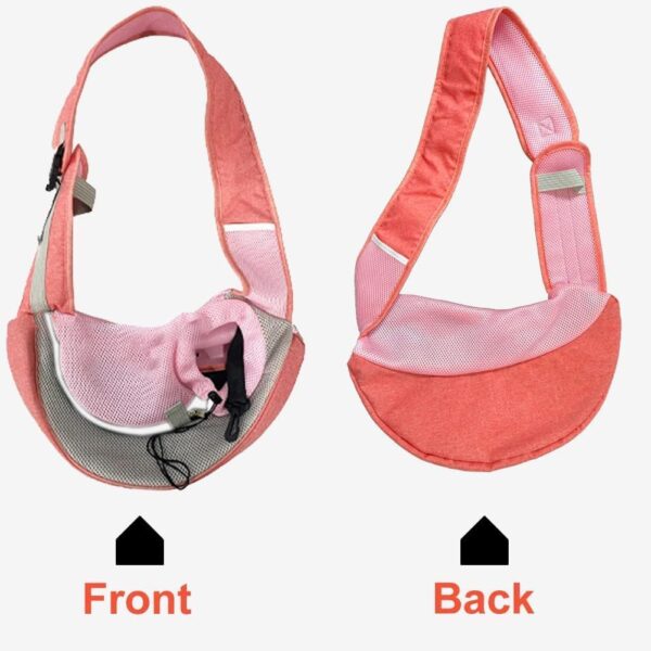 FEimaX Pet Dog Sling Carrier Puppy Pet Slings Bag for Small Dogs Cats Satchel Carriers Breathable Mesh Hand Free with Adjustable Strap Doggie Crossbody for Outdoor Travel (Small, Pink) - Image 4