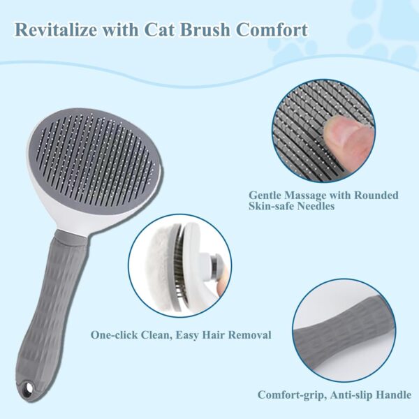 4 Pcs Cat Grooming Kit: Self-Cleaning Slicker Cat Brush, Deshedding Glove, and Cat Corner Massagers for Effortless Shedding, Detangling, and Relaxing Massage - Ideal for Long and Short-Haired Cats - Image 3