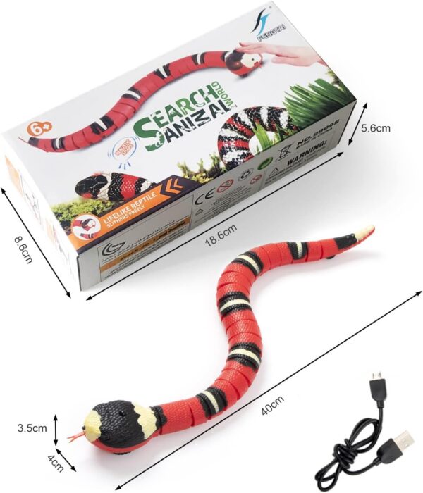 Electric Snake Toy, Smart Sensing Snake Cat Toy with USB Rechargeable Snake Toy for Cats Snake Toy That Moves Snake Toy for Cat 40cm - Image 3