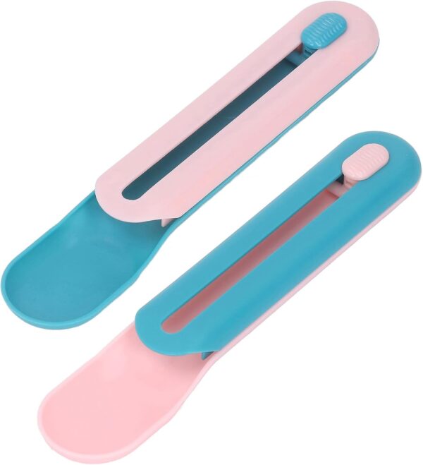 Lickable Cat Treats Spoon, Cat Wet Treats Dispense Spoon, Cat Food Spoon Feeding Spoon, Practical Cat Snack Spoon for Pet Feeding Watering Supplies(Pink Spoon with Blue Handle) - Image 9