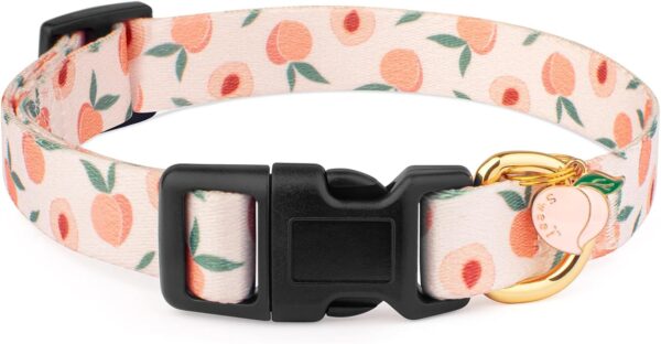 Handmade Dog Collar for Small Medium Large Dogs,White Peach with Pendant Fall and Winter Fashions Dog Collar,Ideal for Girl Dogs Boy Dogs (Large)