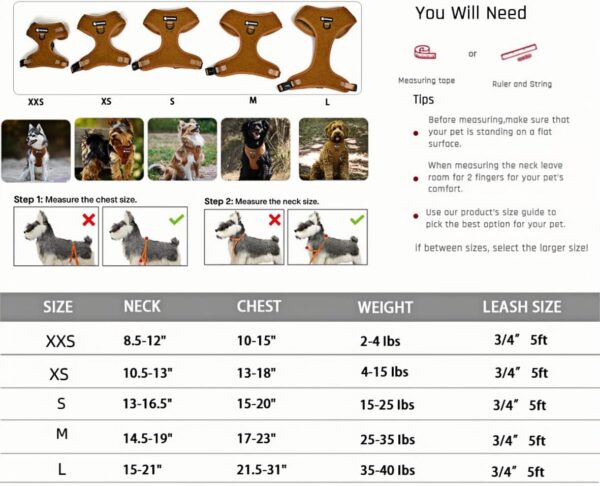 Teddy Dog Harness and Leash Set, No Pull Dog Vest Harness with 2 Leash Clips and Poop Bag Dispenser for Small Medium Large Dogs - Image 7