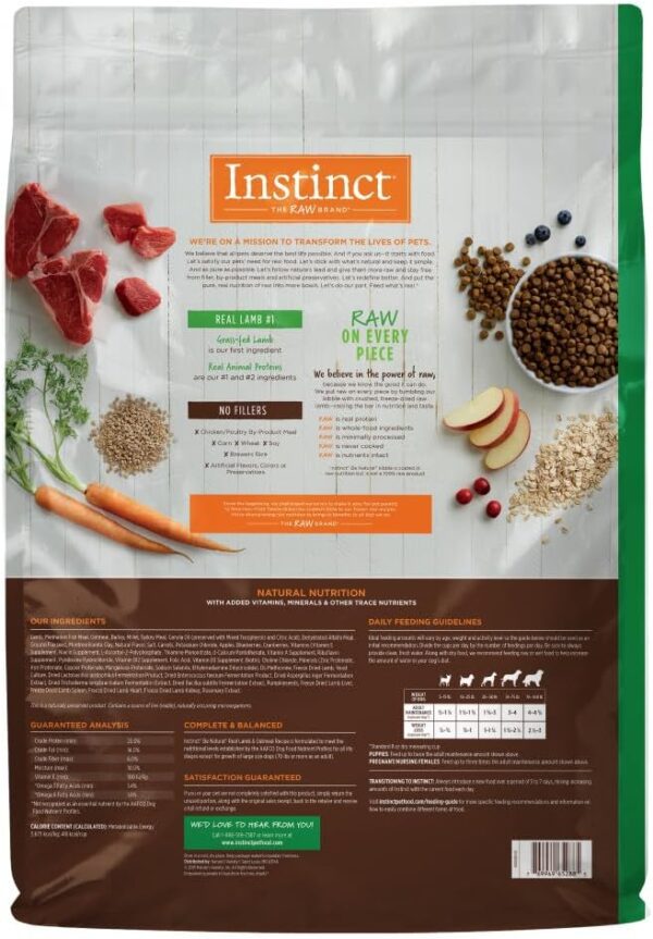 Instinct Be Natural Real Lamb & Oatmeal Recipe Natural Dry Dog Food, 24 lb. Bag - Image 10