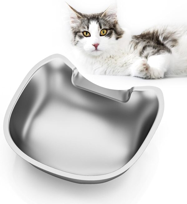 Stainless Steel Cat Bowls: Suitable for Automatic Pet Feeder Cat Whisker Fatigue Relief Friendly Shape and Easy to Clean