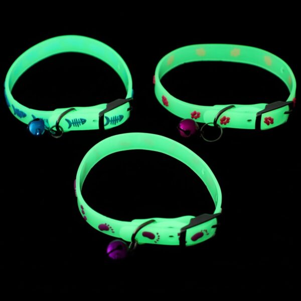 3Pcs Adjustable Light Up Puppy Collars Glowing Cat Dog Collar with Bell Glowing Pet Dog Collar for Night Safety, Lighted Cat Collar for Small Medium Dogs Cats Kitten - Image 5