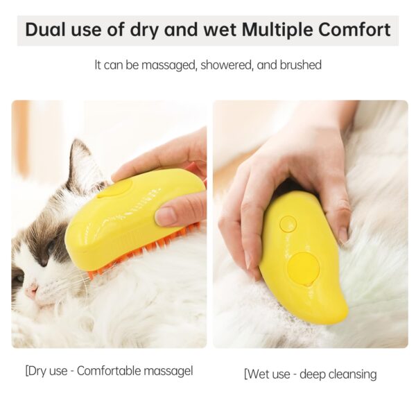 Cat Steam Brush, Multifunctional Steamy Cat Brush, 3 in 1 Steam Brush for Cats, Cat Hair Brush/Cat Massager, Misty Brush Cat, Steaming Pet Brush for Grooming Shedding Bathing - Image 6