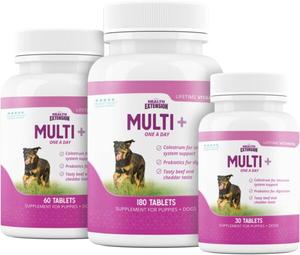 Health Extension Lifetime Multivitamin and Minerals for Dogs & Puppies, Supplements for Immune System, Digestion, Joint Support, Coat & Skin, Contains Vitamin A, D, E, K, B12, 180 Tablets - Image 3