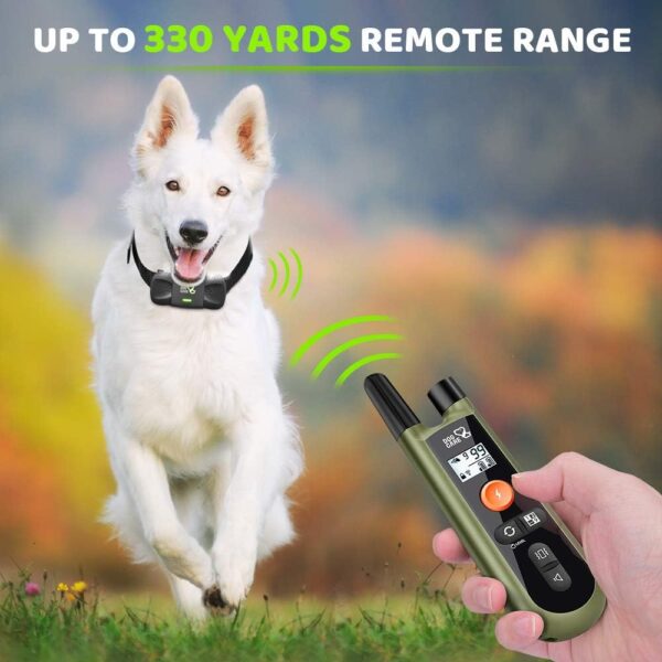 DOG CARE Dog Training Collar Dog Training Collar with Remote, 3 Modes, Rechargeable Rainproof Dog Training Collar for Small Medium Large Dogs, 1800ft Remote Range, Safe & Humane e-Collar, Green - Image 2