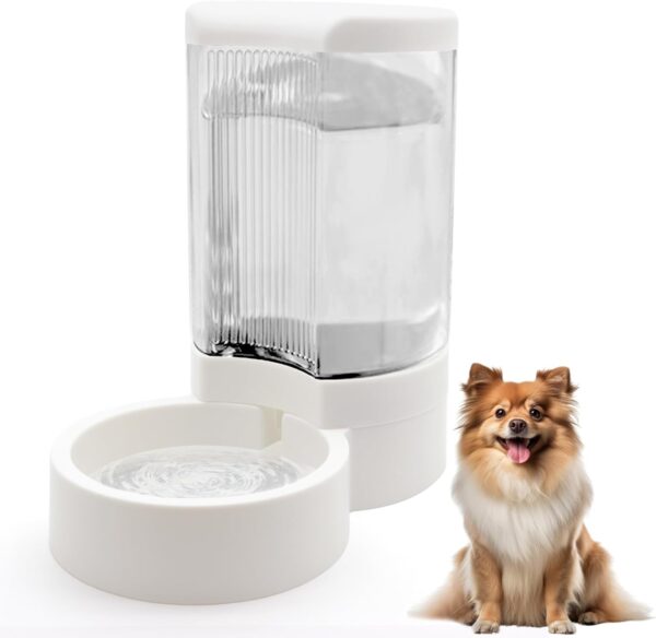 Pet Water Dispenser, Gravity Automatic Dog Water Bowl & Cat Water Dispenser, 4L Cat Dog Waterer Station, Self Water Dish without Electricity Auto Water for Cats Dogs Bunny