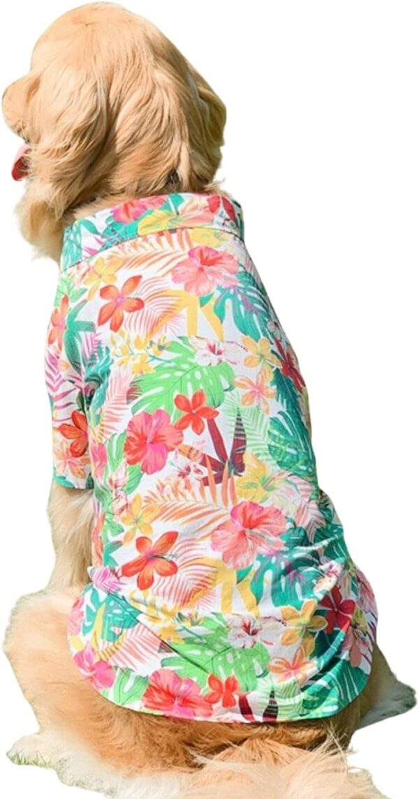 Dog Hawaiian Shirt, Summer Pet Clothes Large Dog Cool Costume Beach T-Shirt for Medium Large Dog(Red,5XL)