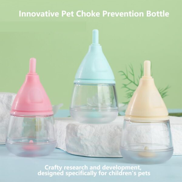 Kitten Bottles for Nursing,Puppy Bottles for Nursing Puppy Milk, Anti-Choking Puppy Feeder Design,with 3pcs Replaceable and Reusable Silicone Nipples for Feeding Newborn Pets (Blue, 40ml+3pcs) - Image 2