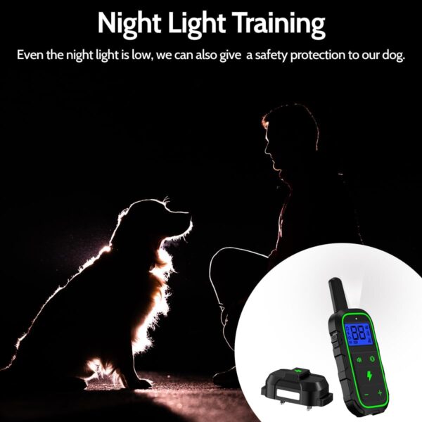 Shock Collar Dog Training Collar 4 Training Modes and Waterproof Rechargeable Remote Range 3300Ft for Large Medium Small Dogs (Green) - Image 6