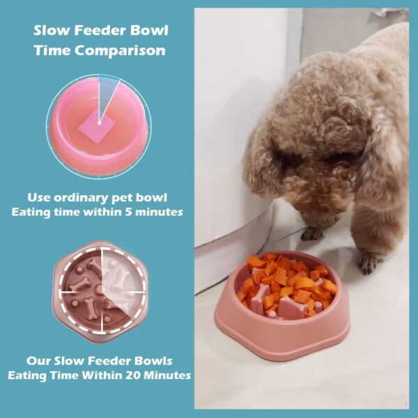 CAISHOW Slow Feeder Dog Bowl Anti Gulping Healthy Eating Interactive Bloat Stop Fun Alternative Non Slip Dog Slow Food Feeding Pet Bowl Slow Eating Healthy Design for Small Medium Size Dogs - Image 3