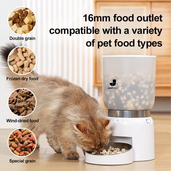 Automatic Cat Feeder, 4.2L Dual Power Supply Dry Food Dispenser with Stainless Bowls and Timer Setting Compatible with a Variety of Pet Food. - Image 3