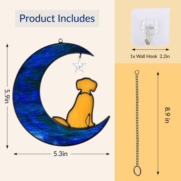 PCS Pet Memorial Gifts for Dogs, Dog Glass Sun Catcher Window Hanging Decor, Dog Memorial Gifts, Loss of Dog Sympathy Gift-Yellow Dog - Image 3