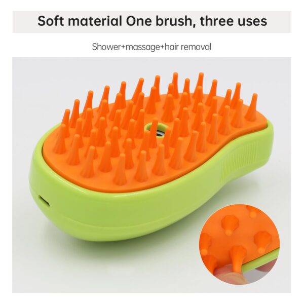 Cat Steam Brush for Shedding, 3 in 1 Cat Steamy Brush - Cat Hair Brush/Bath Brush/Cat Massager for Indoor Cats, Misty Brush Cat Comb with Steam, Multifunctional Pet Steaming Brush - Image 5