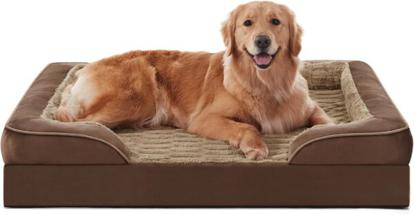 FURTIME Orthopedic Bed for Large Dogs, XL Washable Dog Beds Large Sized Dog, Comfy Supportive Foam Pet Couch Bed with Removable Washable Cover, Waterproof Extra Large Sofa Bed Foam and Nonskid Bottom