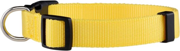 Native Pup Basic Nylon Dog Collar, Adjustable for Small, Medium, Large pet and Puppies Accessories, Cute Colors for Male, Female, boy, Girl, Puppy (Large, Yellow) - Image 2